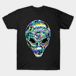 Alien Head Tie Dye Outer Space Aesthetic Retro T-Shirt